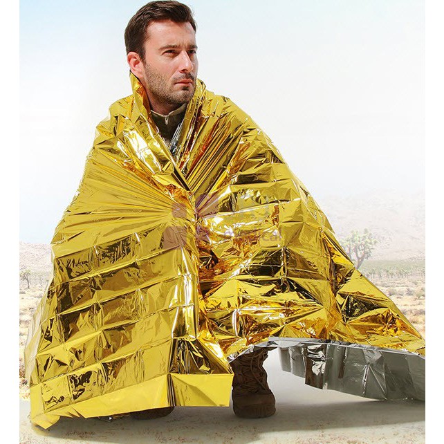 Termální fólie 140x210cm stříbrná na přežití záchranná přikrývka megamix.shop