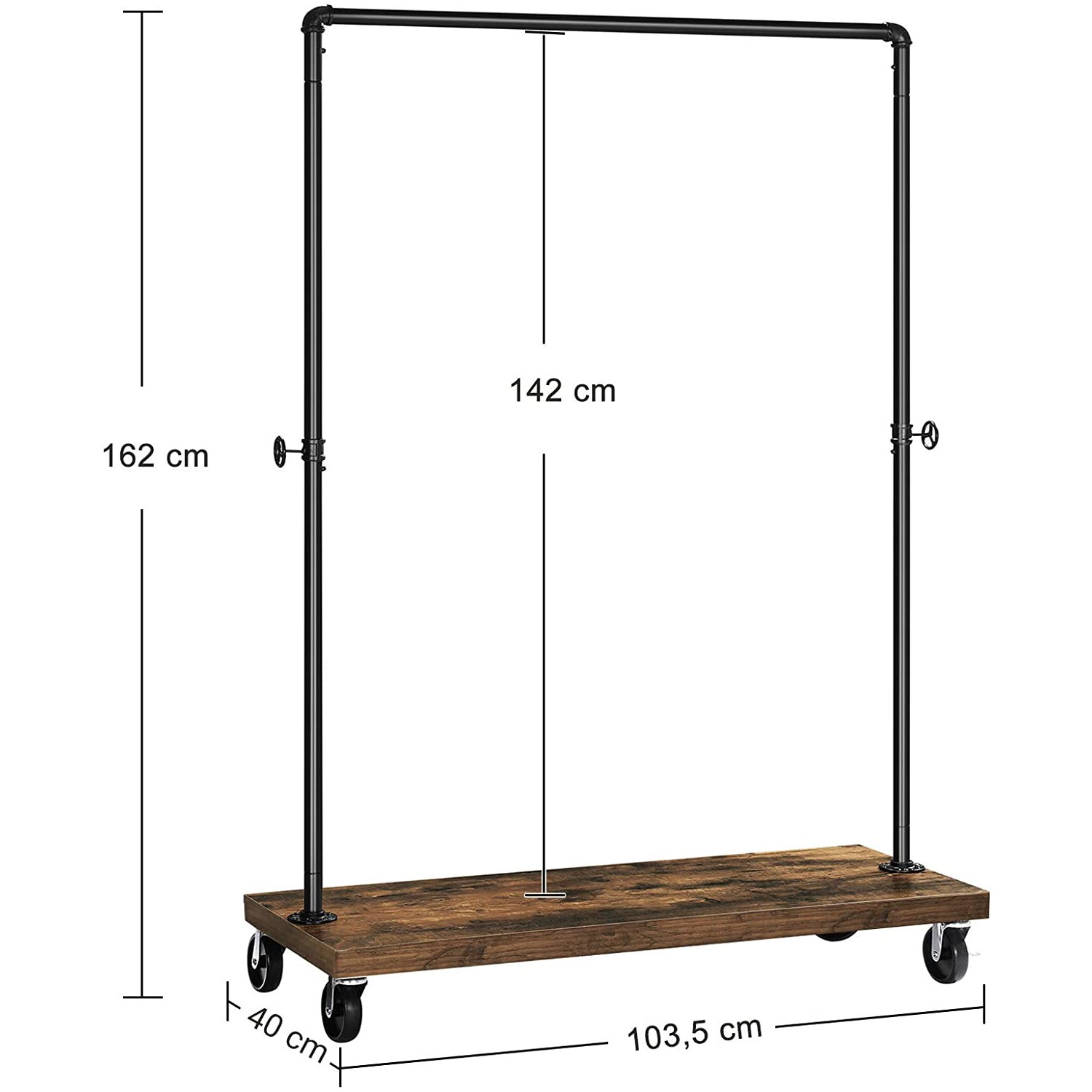 věšák na kolečkách 103x40x162cm přenosný do chodby haly megamix.sk