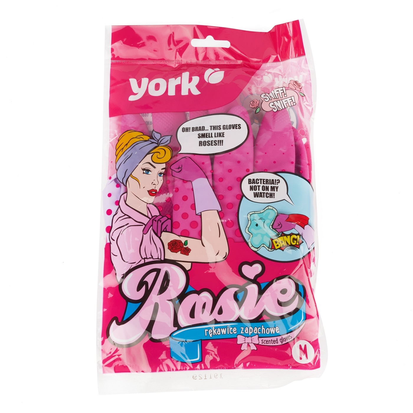 Vonné gumové rukavice York Rosie velikost M